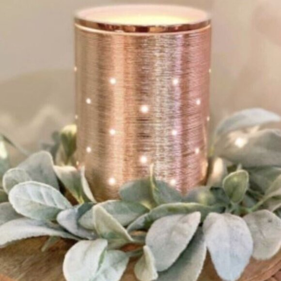 NEW IN BOX Scentsy Elegant Etched Core Rose Gold Warner - Picture 3 of 5